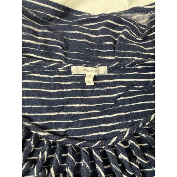 Maurices XL Women's Top Stretchy Nautical Striped Tie Hem Lightweight - Picture 7 of 7